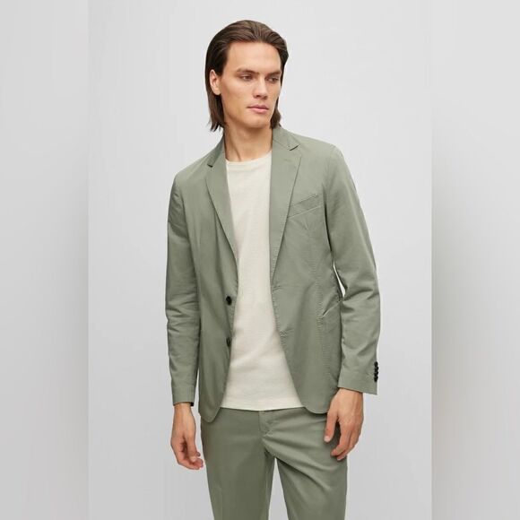 SLIM-FIT JACKET IN A CREASE-RESISTANT COTTON BLEND - Picture 2 of 8